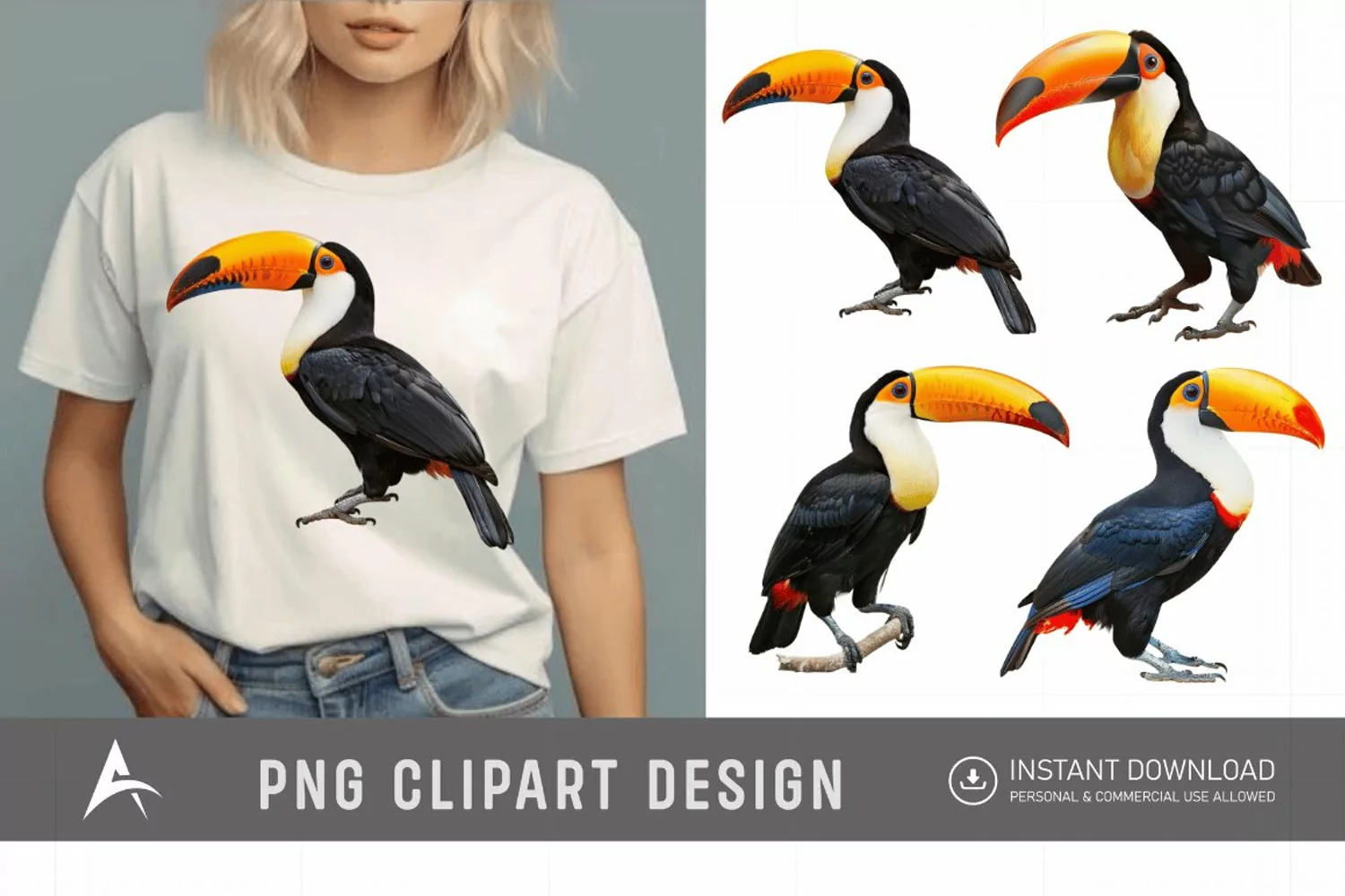 Watercolor Toucan Clipart product image 1