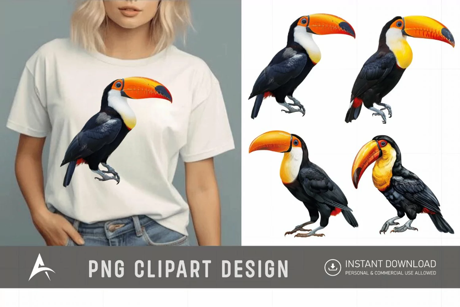 Watercolor Toucan Clipart product image 1
