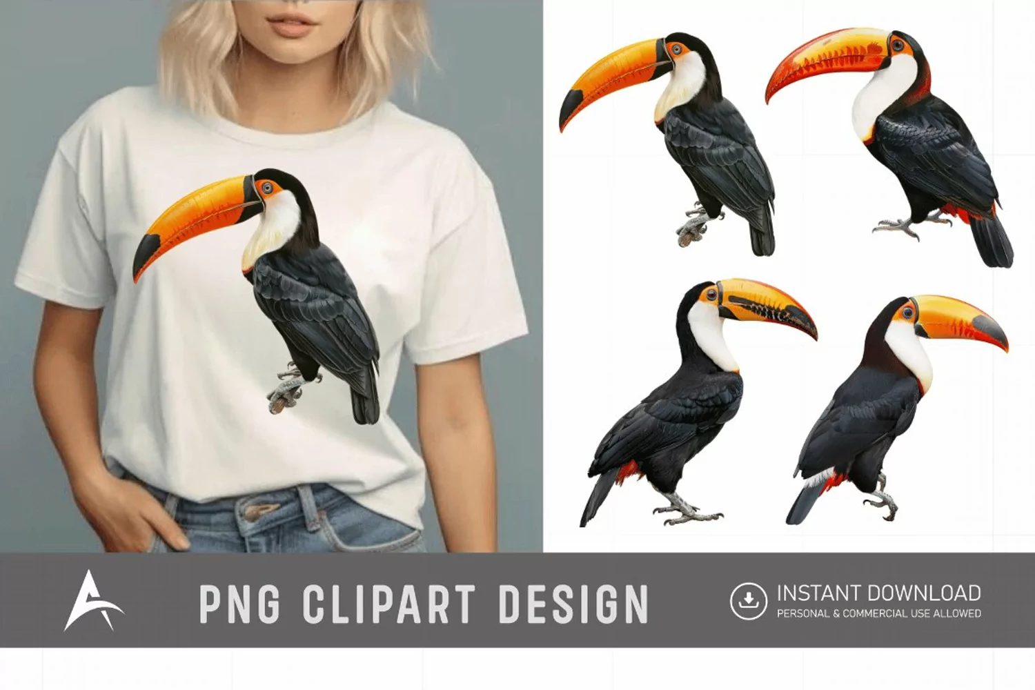 Watercolor Toucan Clipart product image 1