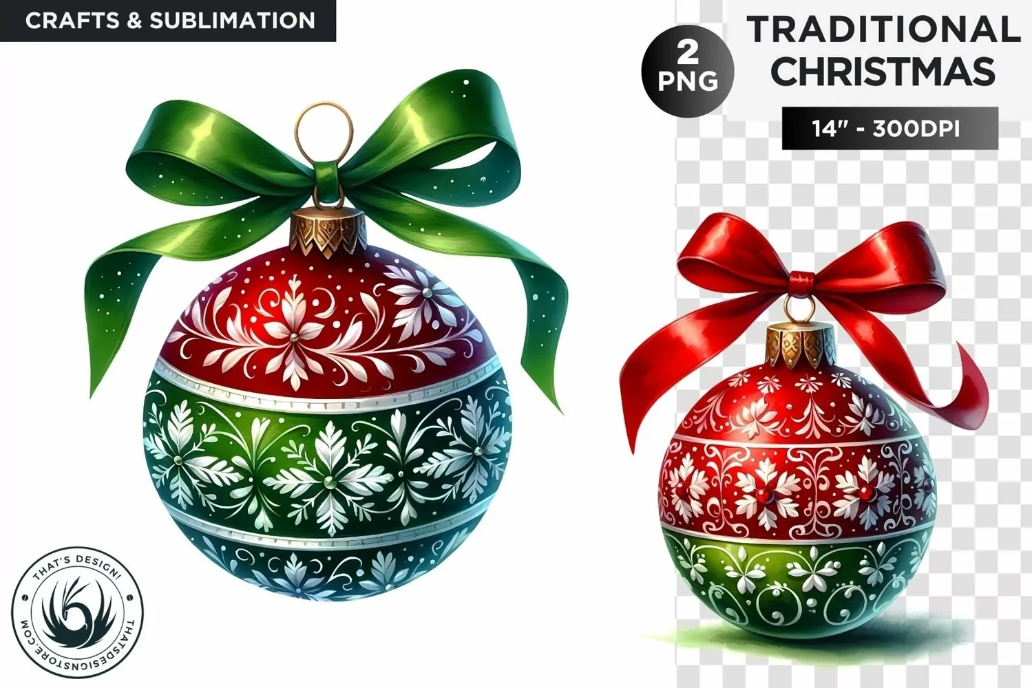 Watercolor Christmas baubles Clipart PNG product image 1