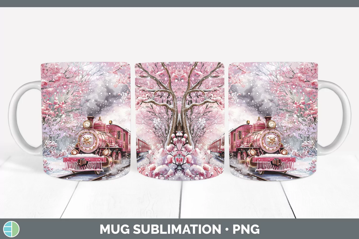 GorgeousWatercolor Mug Wrap design.