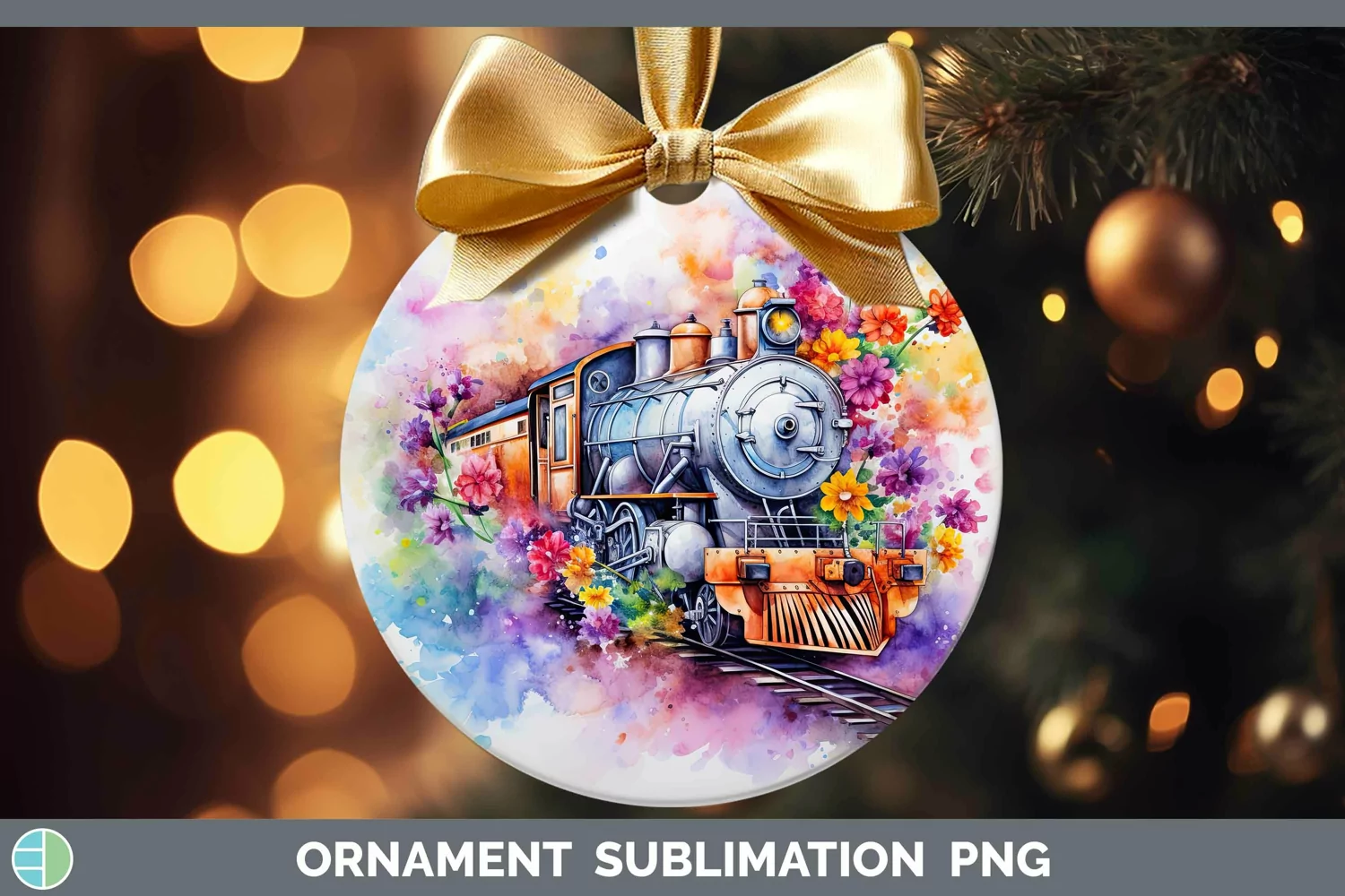 GorgeousWatercolor Ornament design.