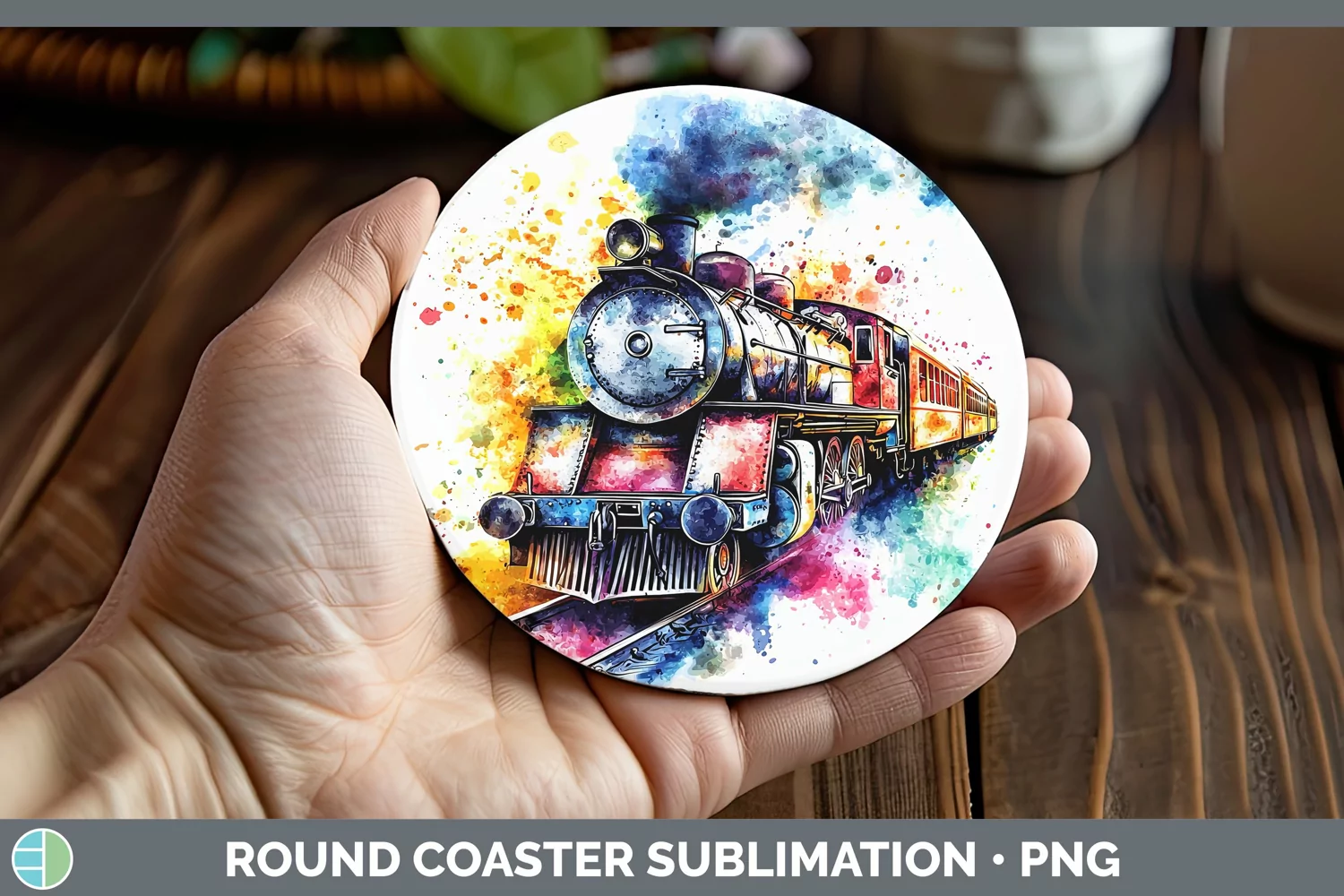 GorgeousWatercolor Round Coaster design.