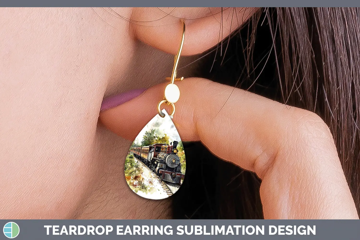 GorgeousWatercolor Teardrop Earrings design.