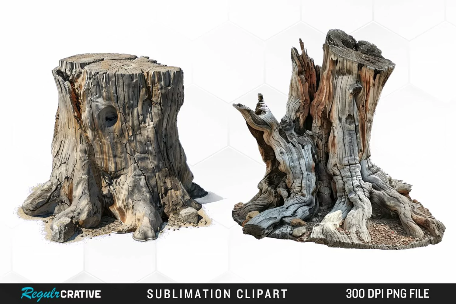 Watercolor Tree Stump Graphics Clipart product image 1