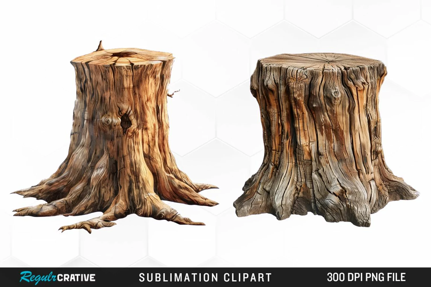 Watercolor Tree Stump Graphics Clipart product image 1