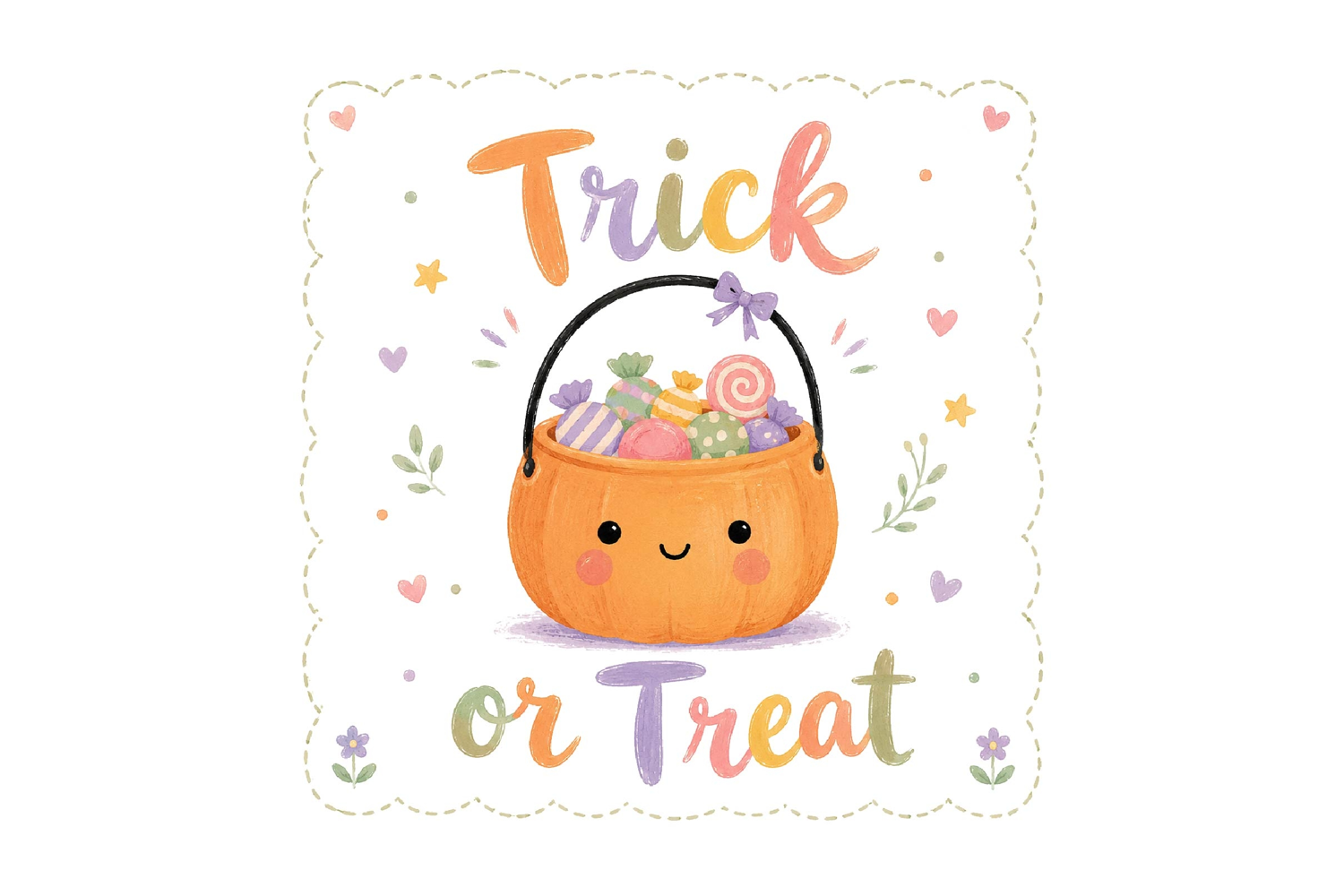 Watercolor Trick Or Treat Pumpkin PNG product image 1