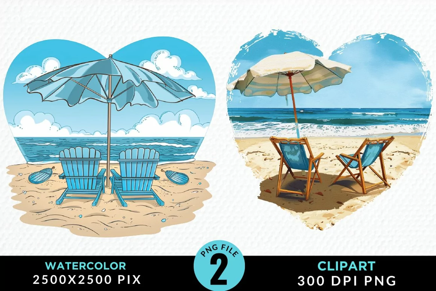 Watercolor Tropical Valentines Exquisite Clipart product image 1