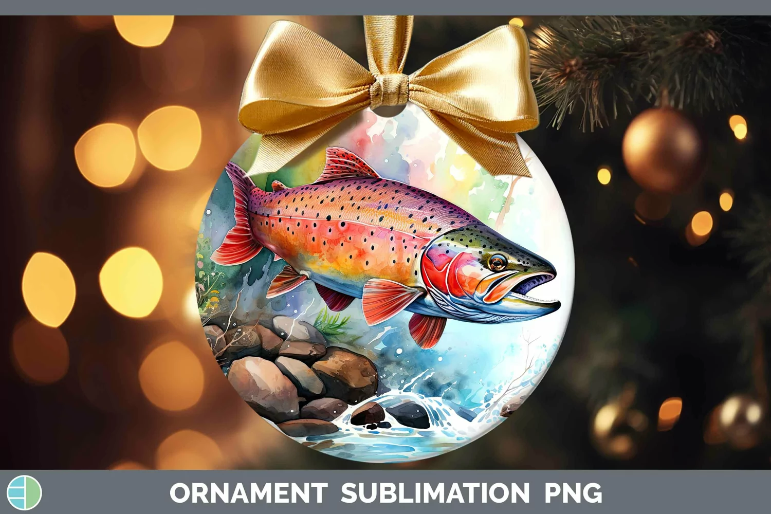 GorgeousWatercolor Ornament design.