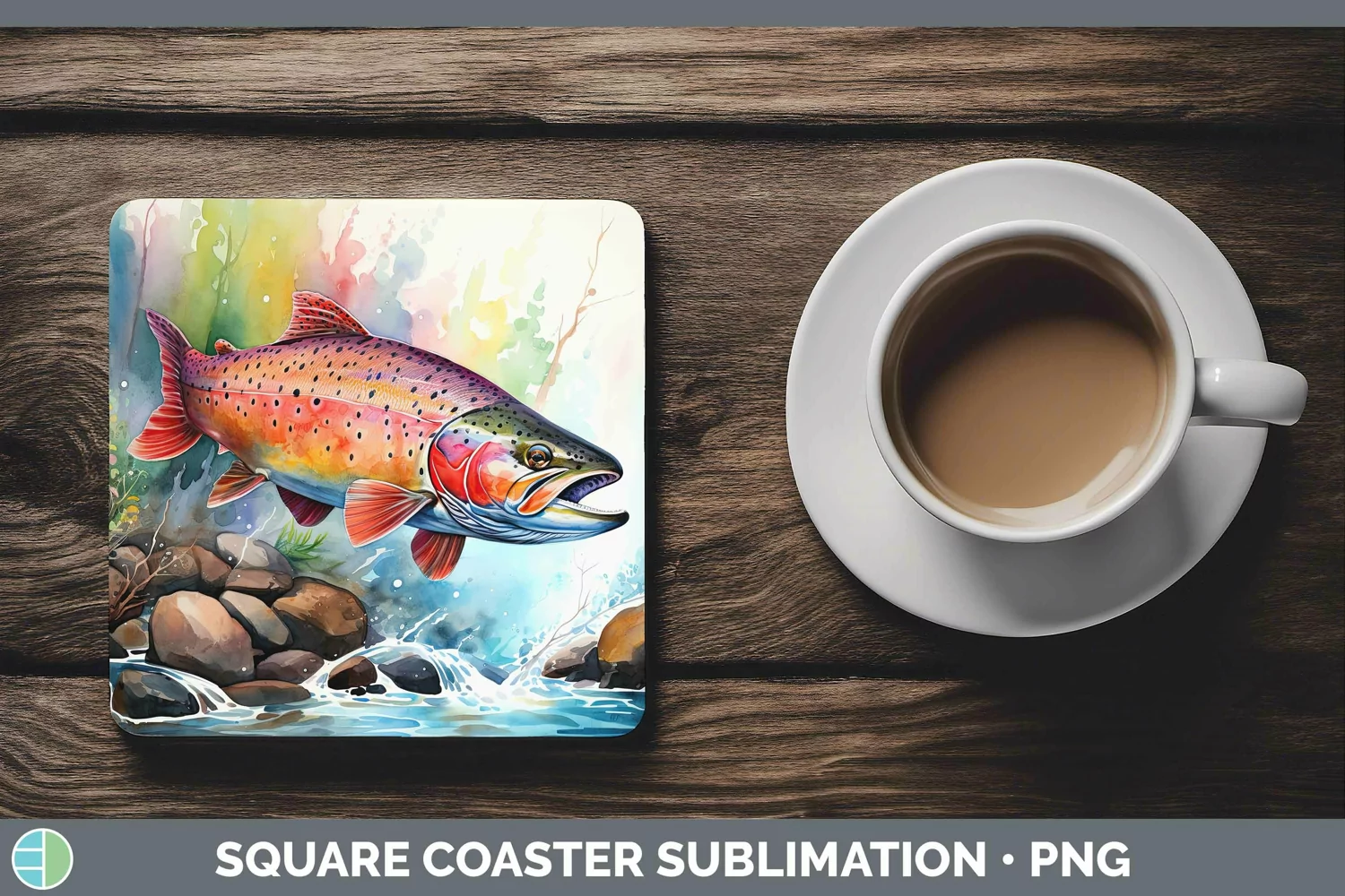 GorgeousWatercolor Square Coaster design.