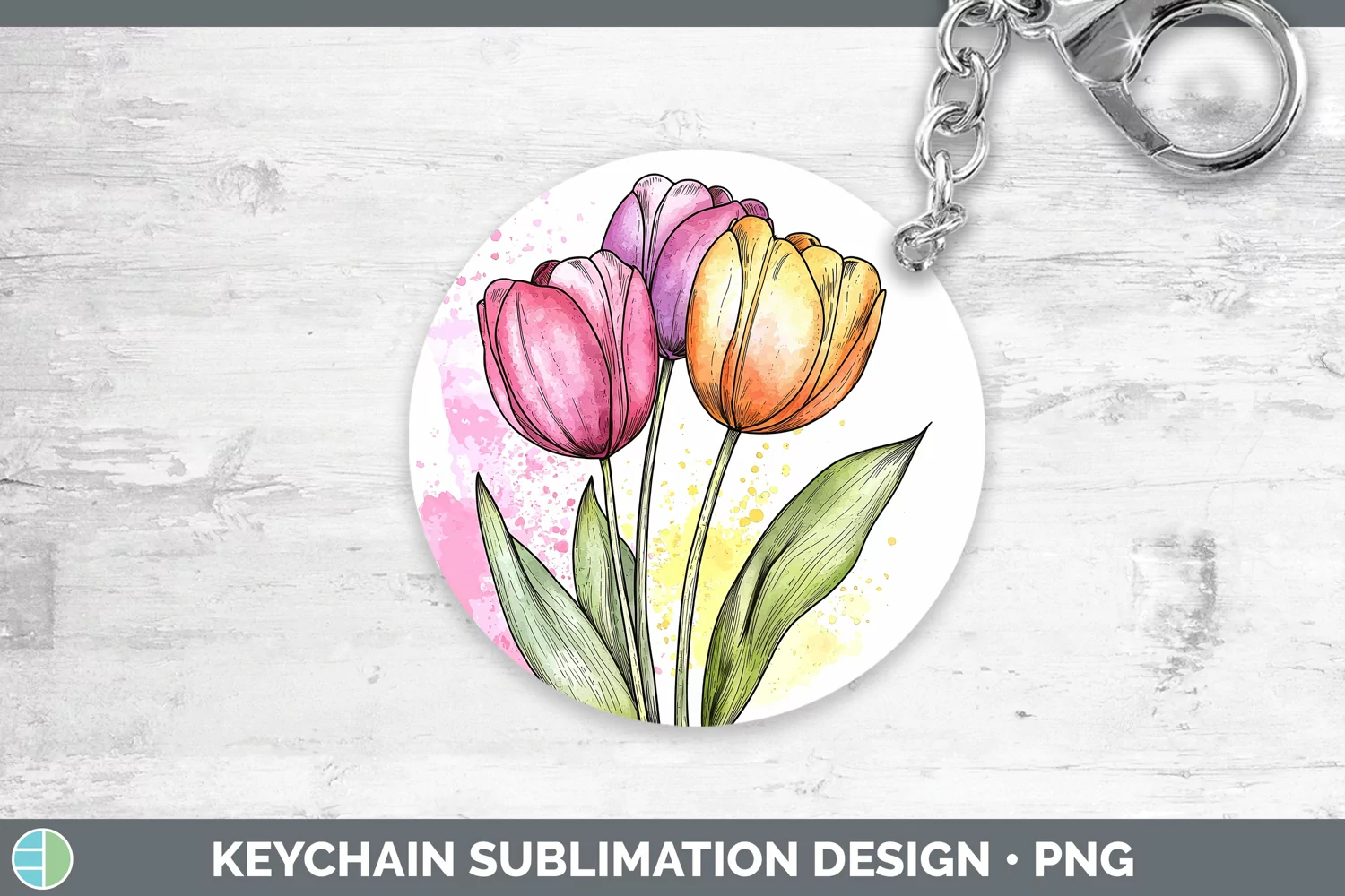 GorgeousWatercolor Keychain design.
