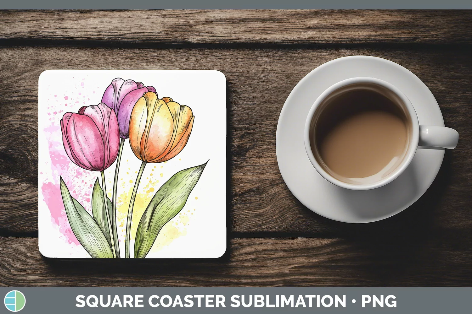 GorgeousWatercolor Square Coaster design.