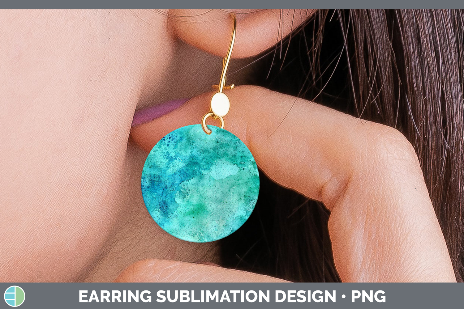 GorgeousWatercolor Round Earrings design.