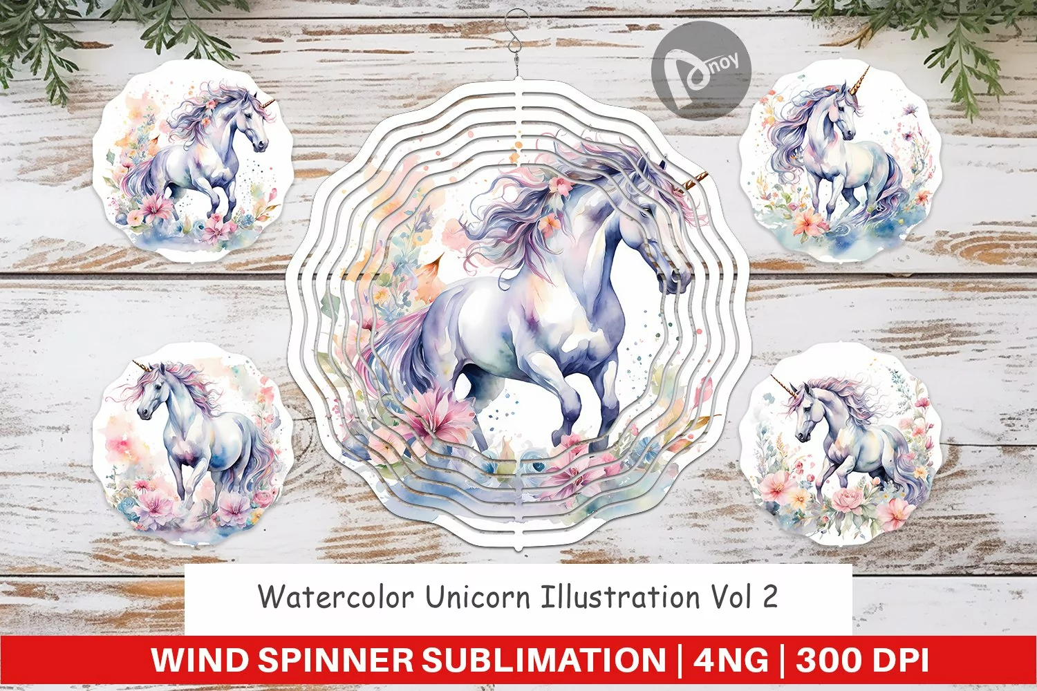 Wind Spinner Watercolor Unicorn product image 1