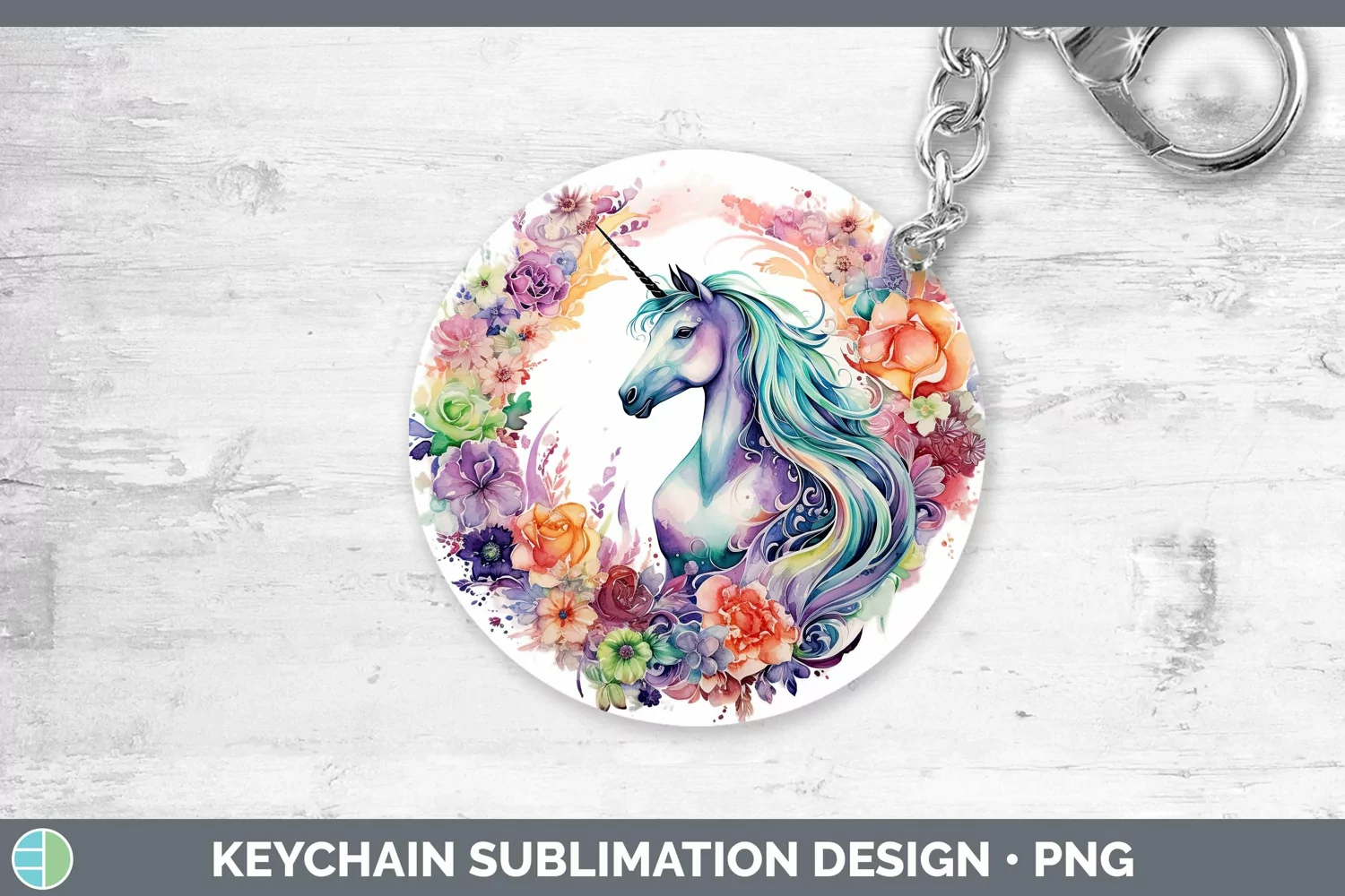 GorgeousWatercolor Keychain design.