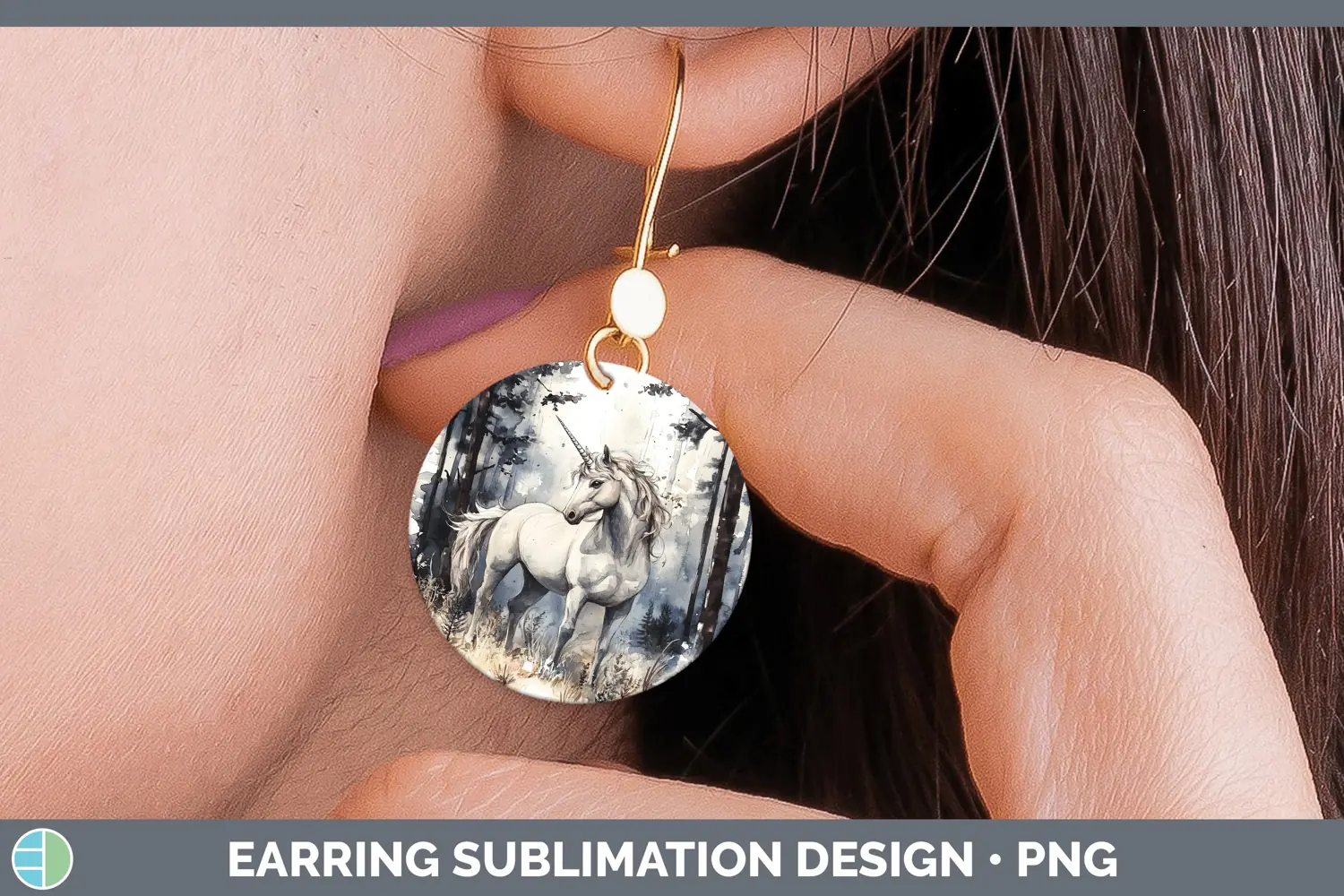 GorgeousWatercolor Round Earrings design.