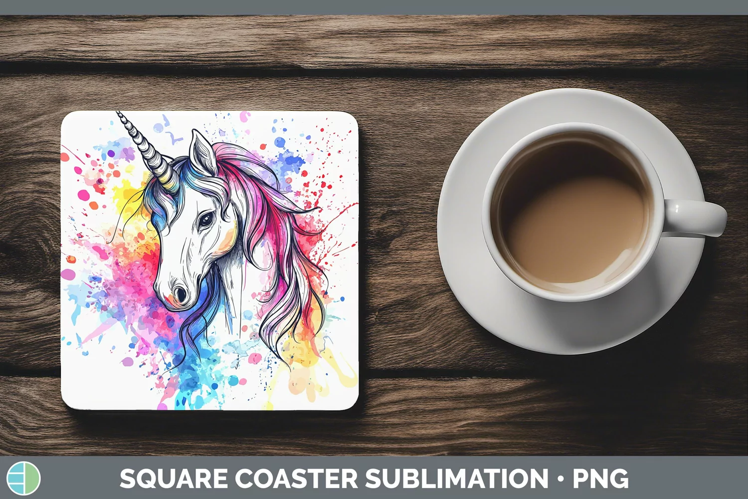 GorgeousWatercolor Square Coaster design.
