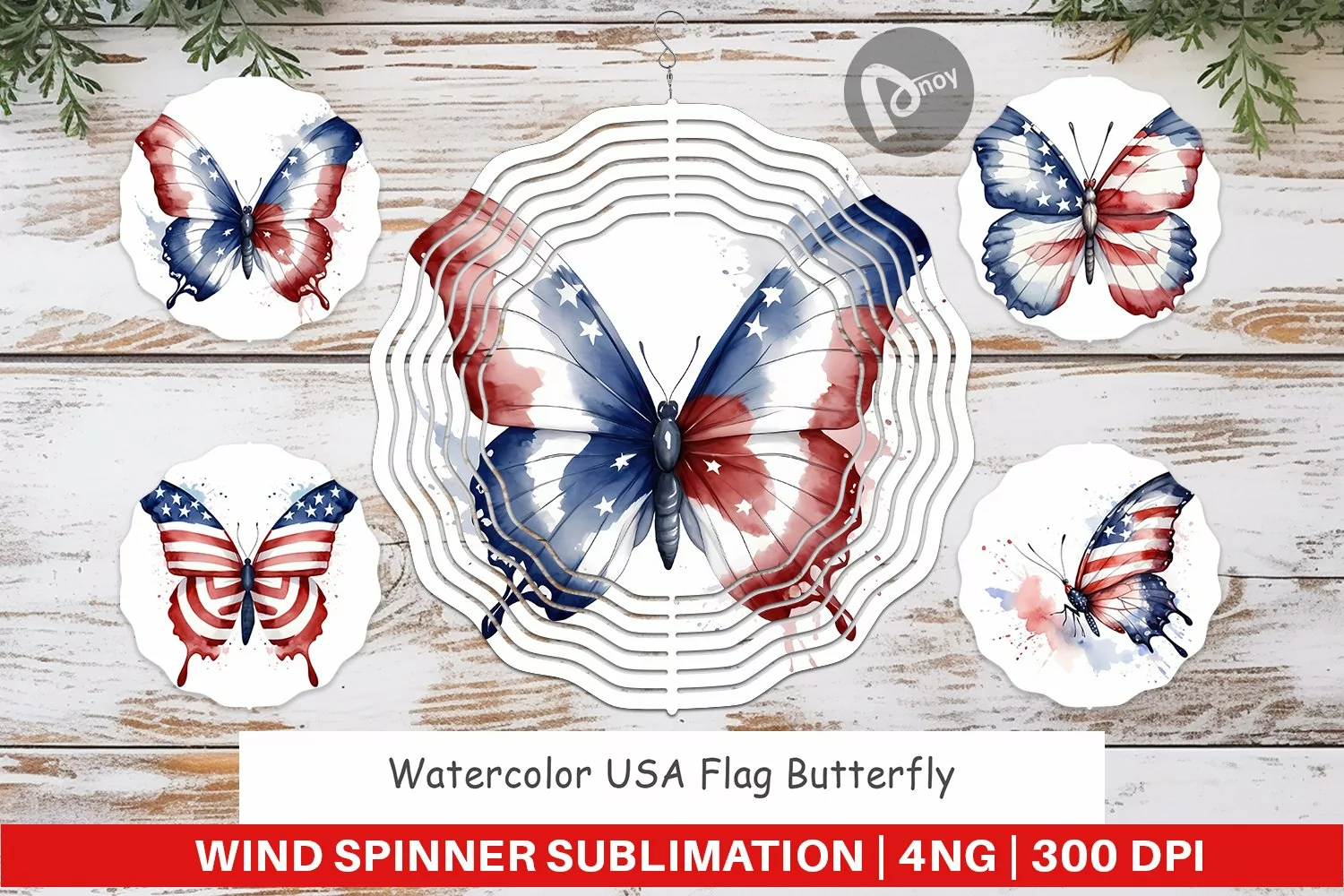 Wind Spinner Butterfly 4th of July product image 1