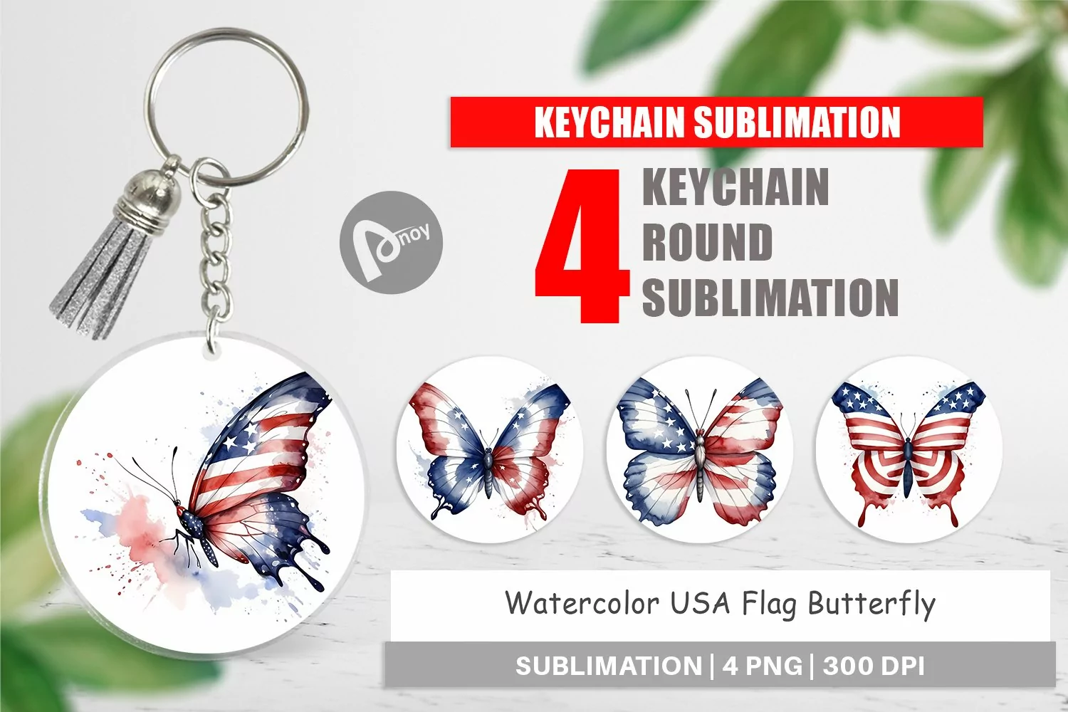 Keychain Butterfly 4th of July product image 1
