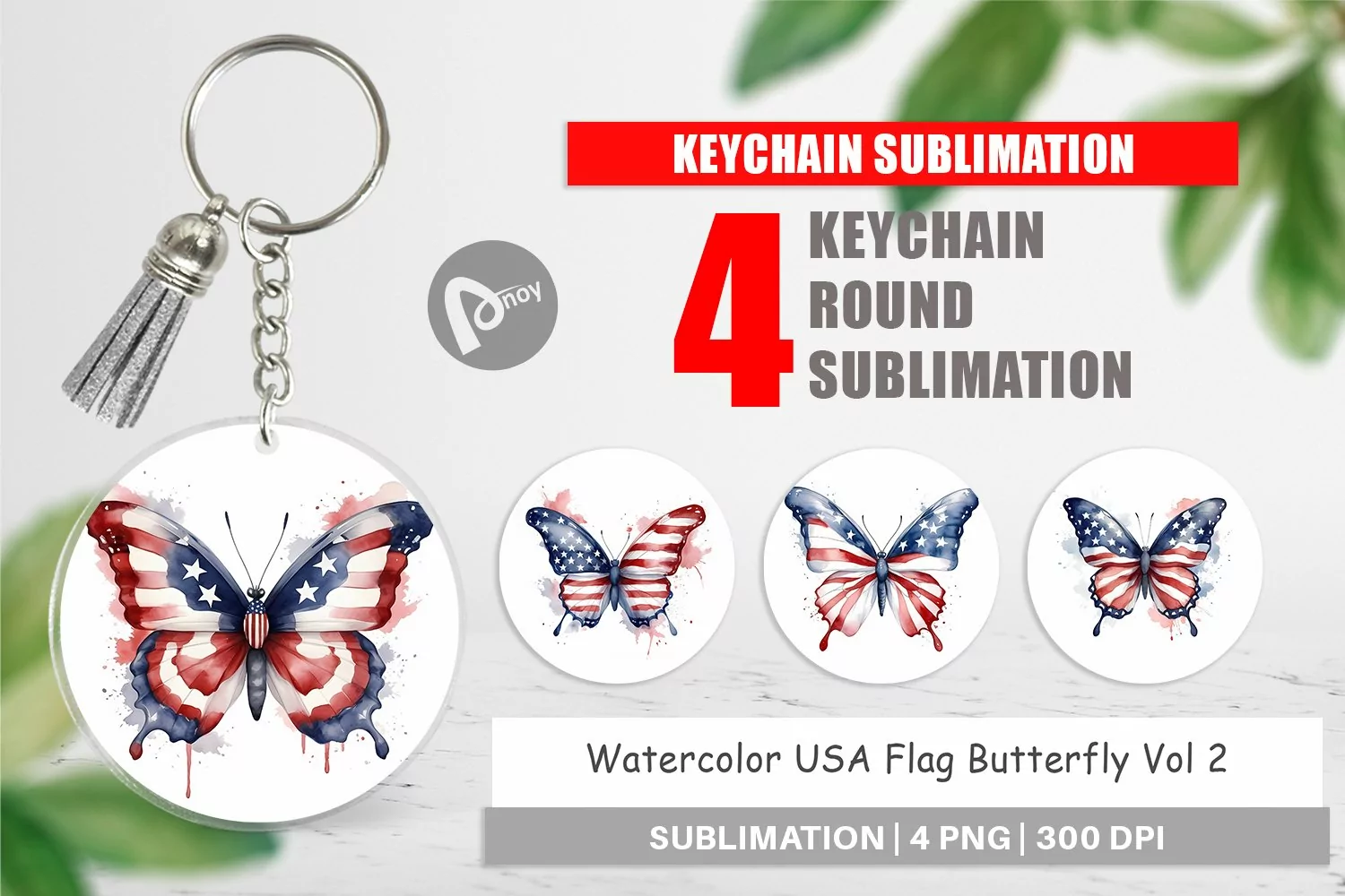 Keychain Butterfly 4th of July product image 1