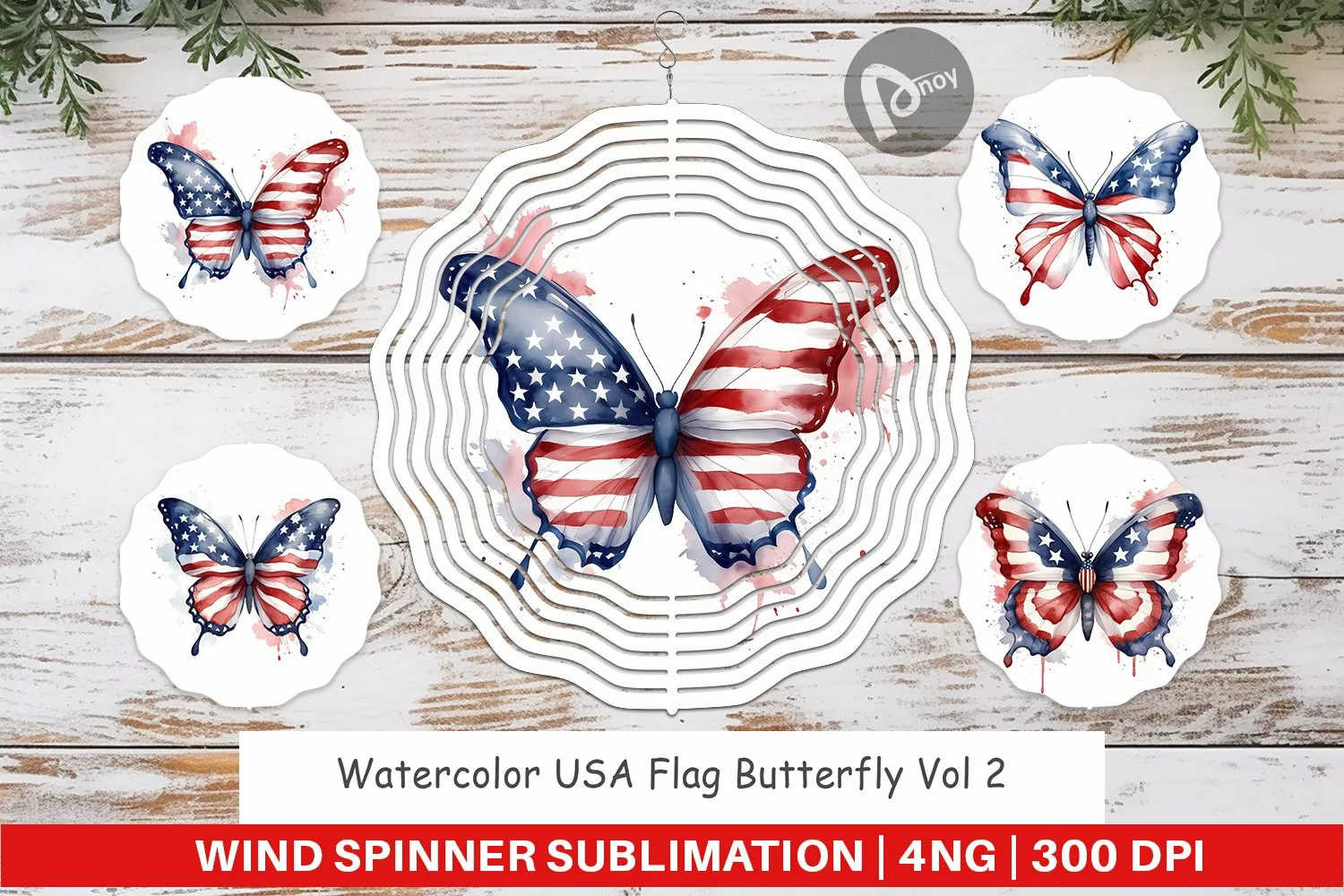 Wind Spinner Butterfly 4th of July product image 1