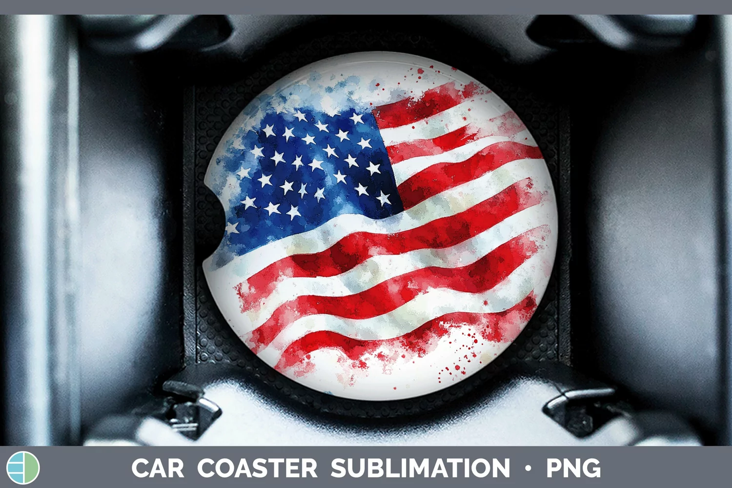 GorgeousWatercolor Car Coaster design.
