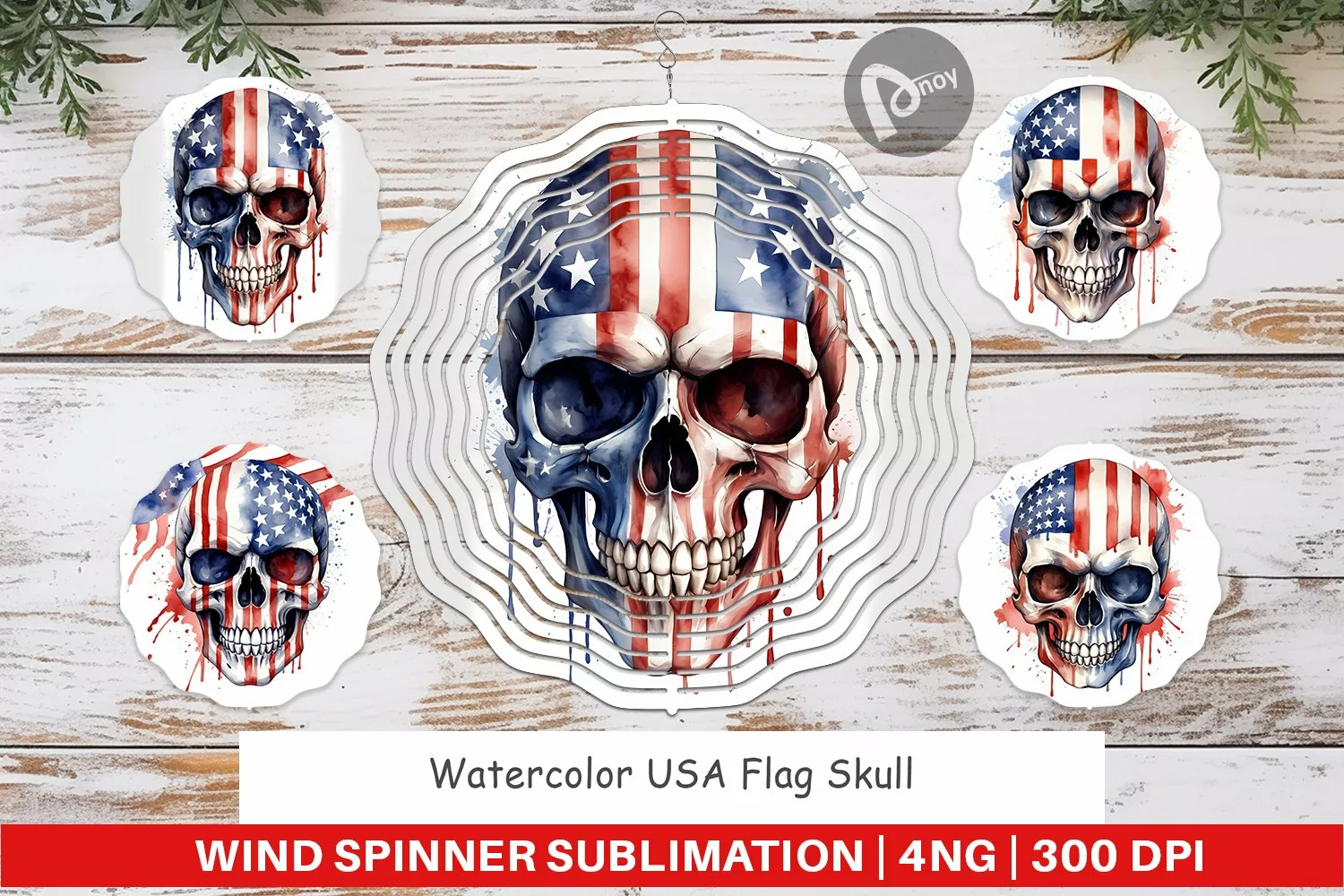 Wind Spinner Skull 4th of July product image 1