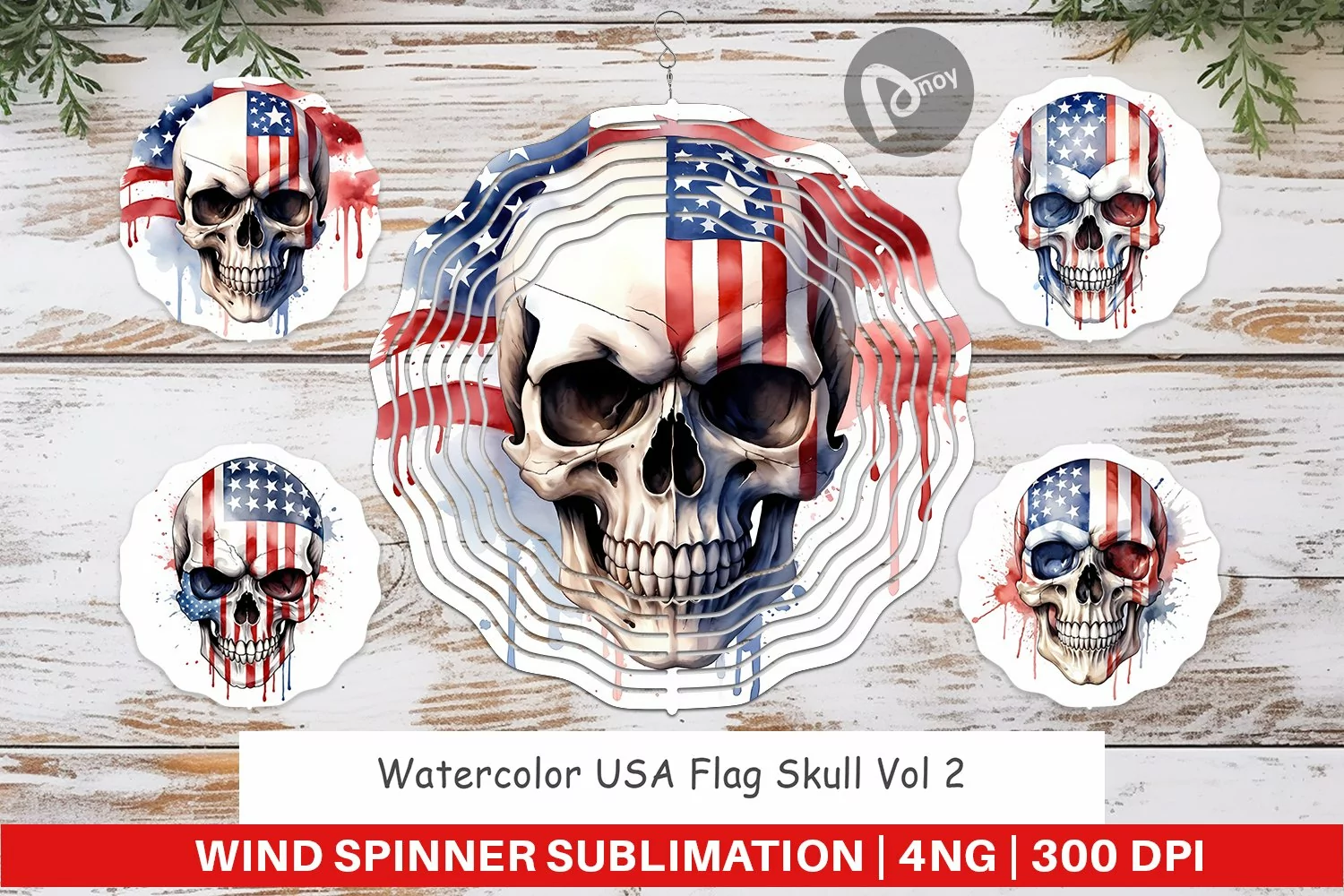 Wind Spinner Skull 4th of July product image 1