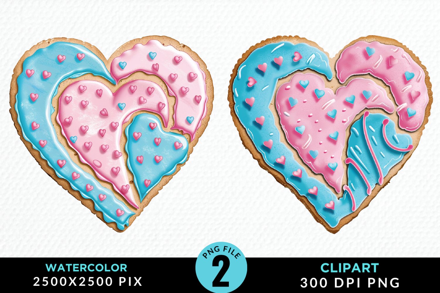 Watercolor Valentine Cake Exquisite Clipart product image 1
