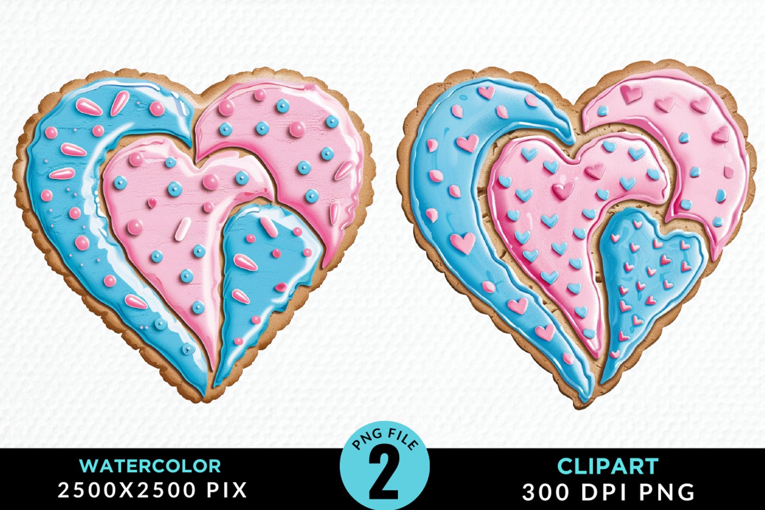 Watercolor Valentine Cake Exquisite Clipart product image 1