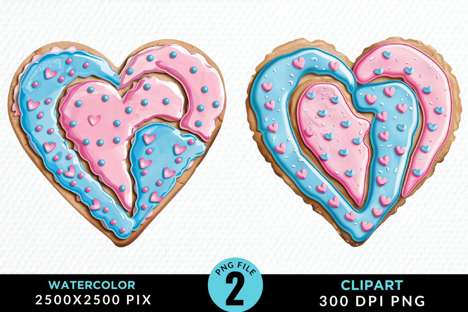 Watercolor Valentine Cake Exquisite Clipart product image 1
