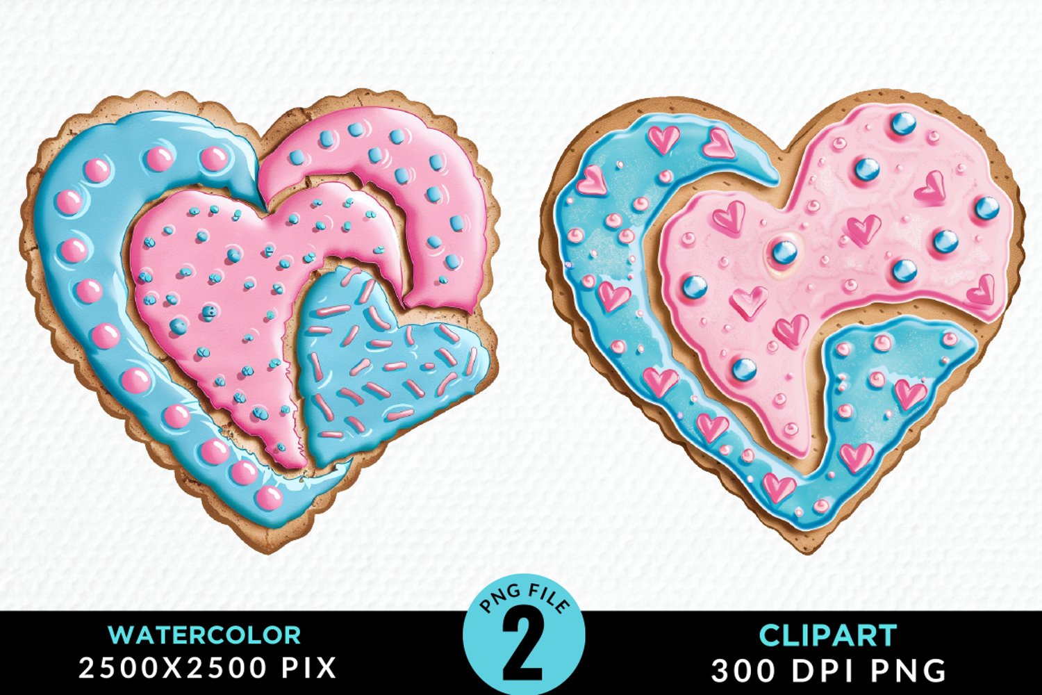 Watercolor Valentine Cake Exquisite Clipart product image 1
