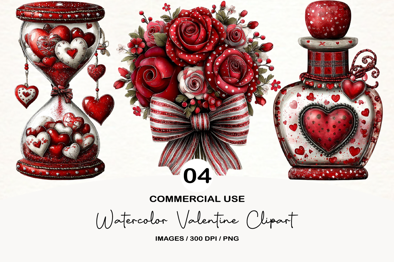 Watercolor Valentine Clipart product image 1