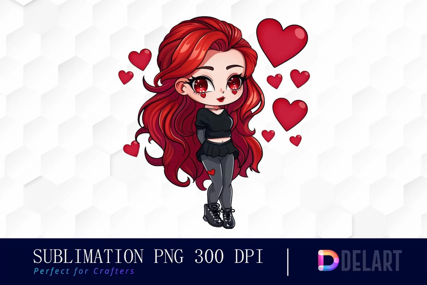 Valentine's Day Chibi Doll Graphics Clipart product image 1