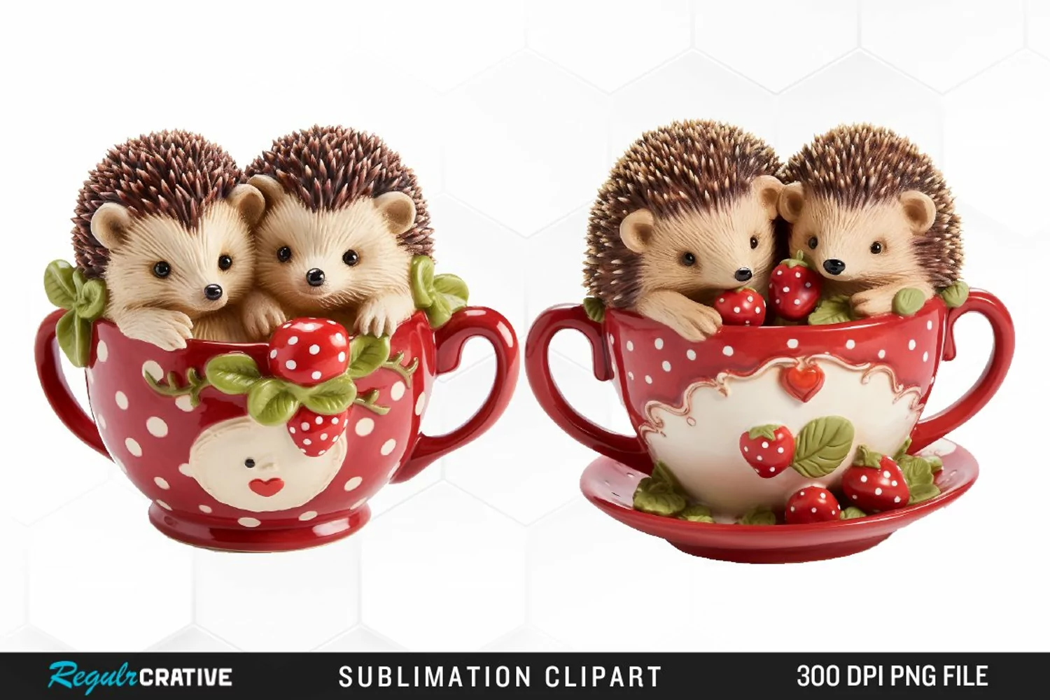 Watercolor Valentines Hedgehog PNG Clipart product image 1
