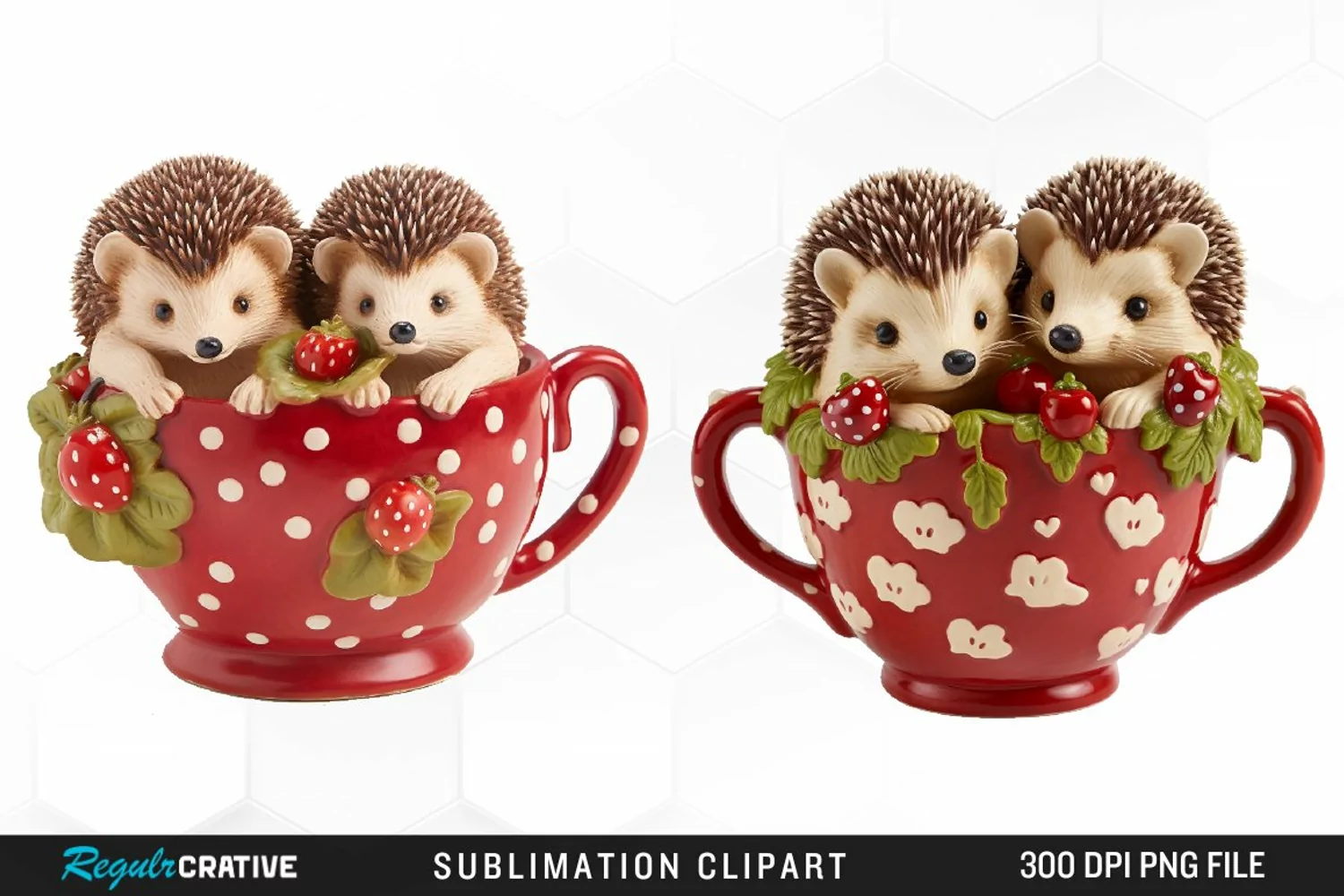 Watercolor Valentines Hedgehog PNG Clipart product image 1