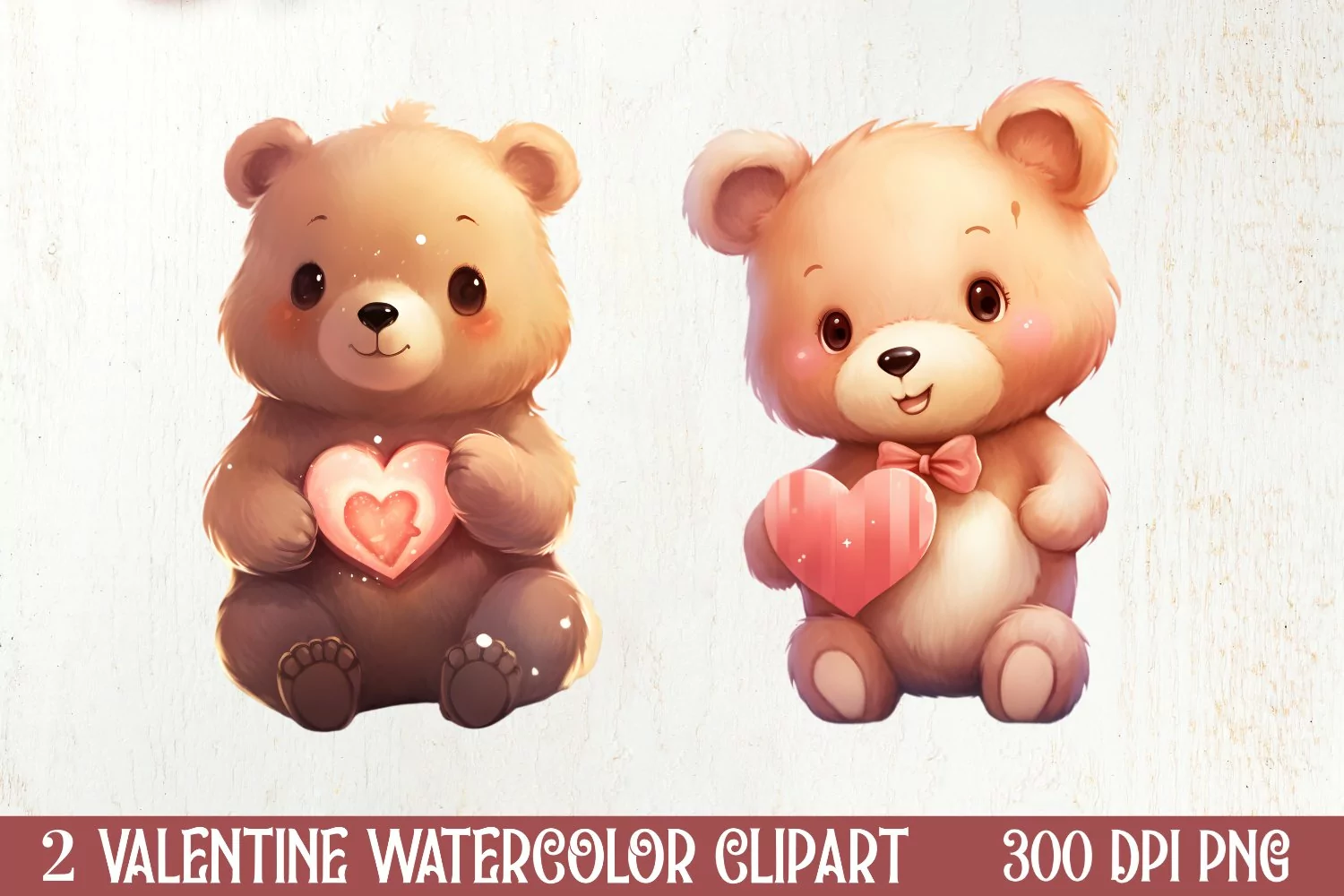 Valentines Day Bear Clipart, Christmas Clipart product image 1