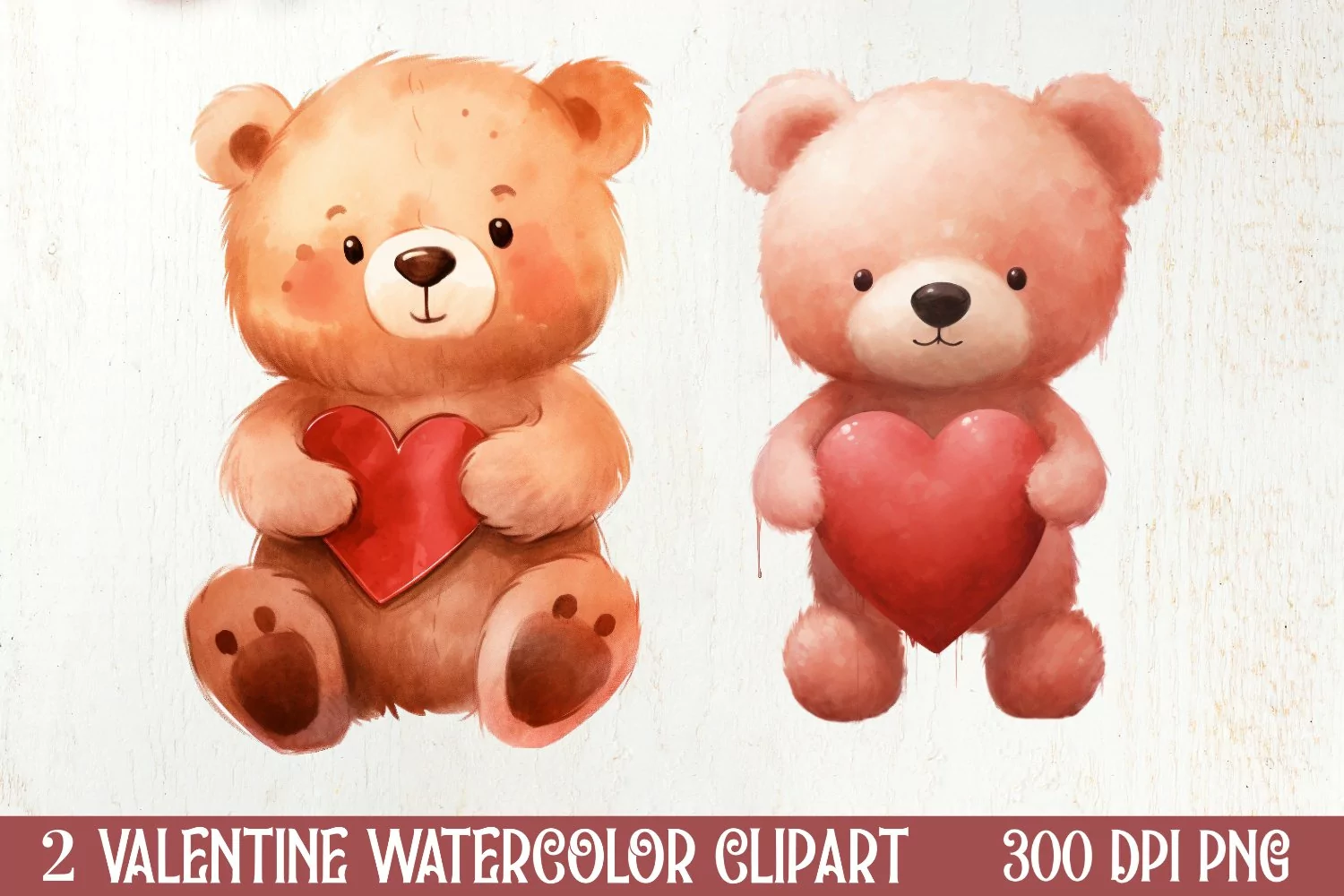 Valentines Day Bear Clipart, Christmas Clipart product image 1