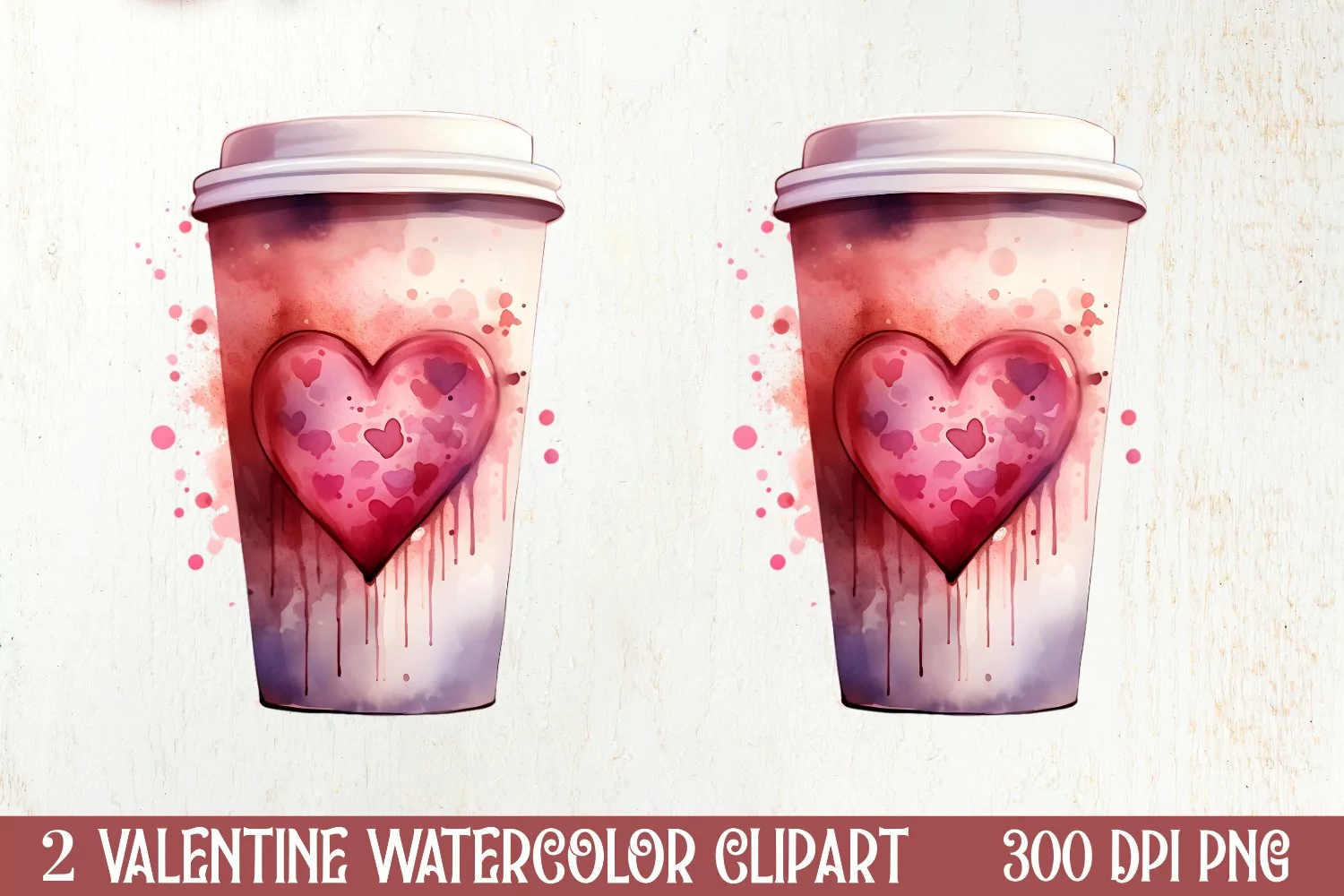 Valentine Day Coffee Clipart, Christmas Clipart product image 1