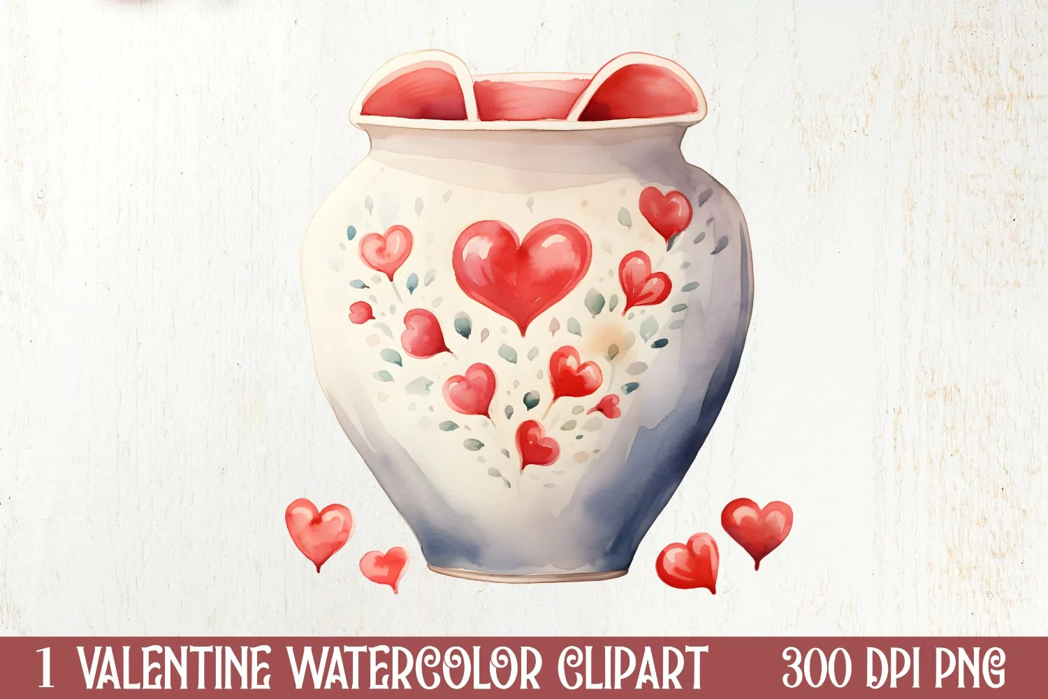 Watercolor Valentines Day Clipart, Christmas Clipart product image 1