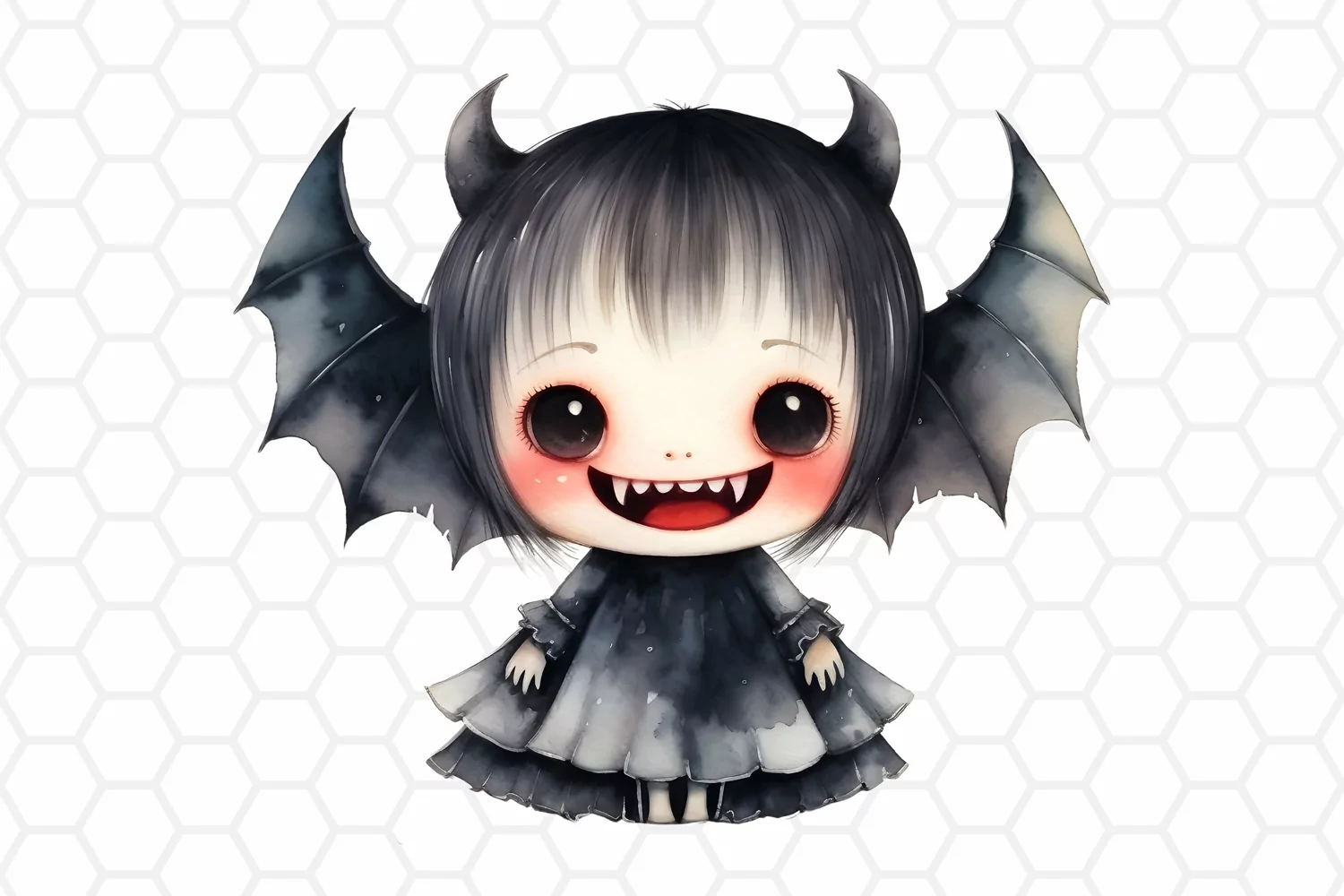 Watercolor Vampire Clipart Halloween Sublimation