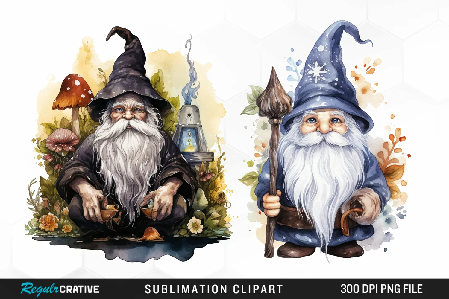 Watercolor Vicar Gnome Art Clipart product image 1