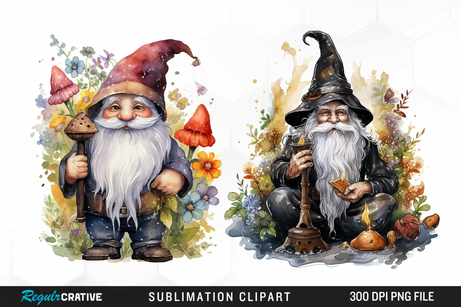 Watercolor Vicar Gnome Art Clipart product image 1