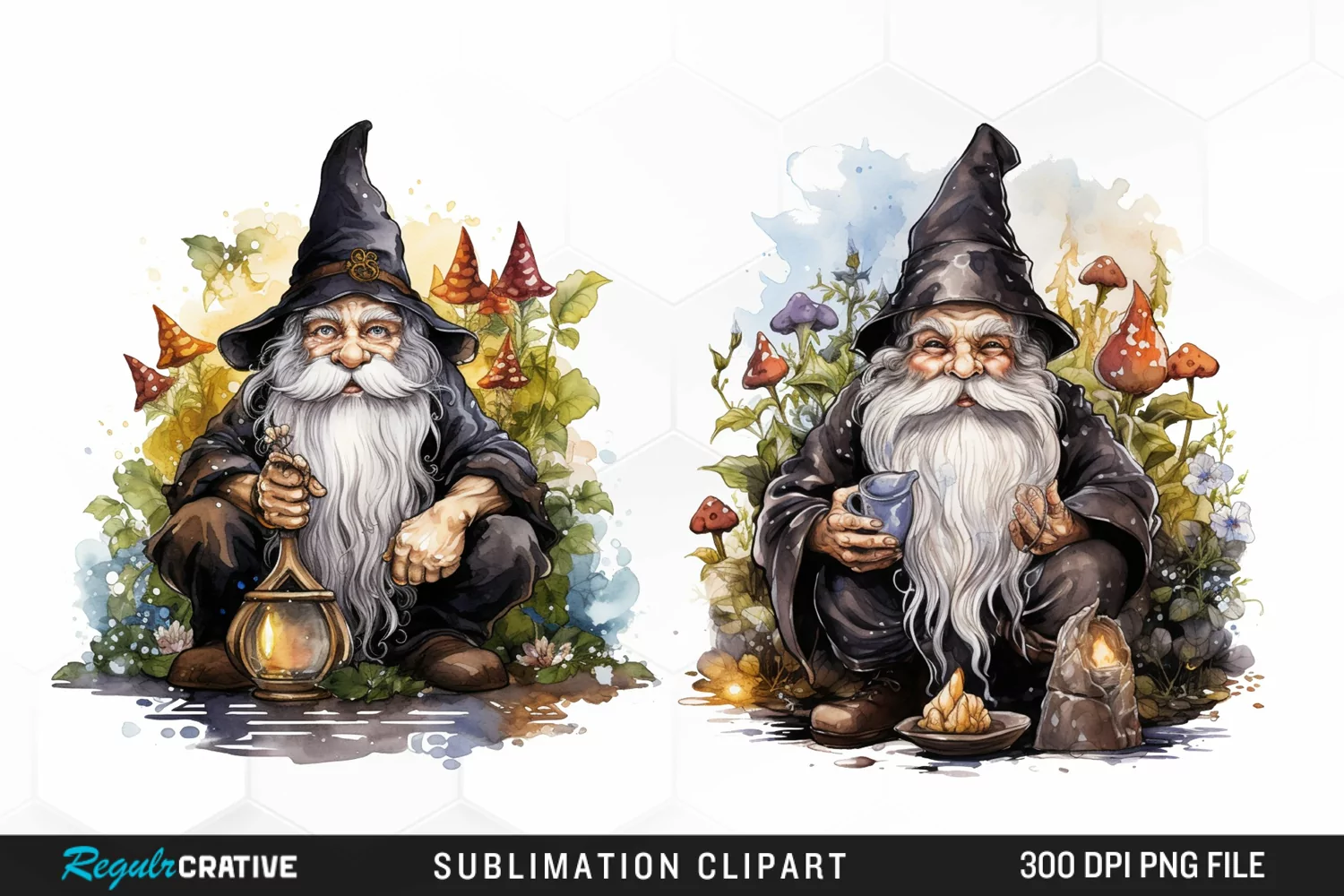Watercolor Vicar Gnome Art Clipart product image 1