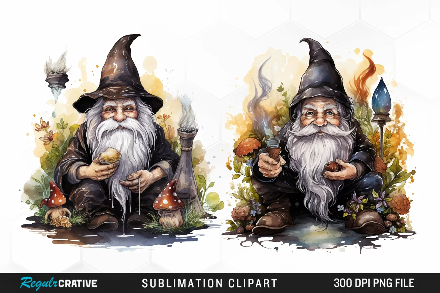 Watercolor Vicar Gnome Art Clipart product image 1