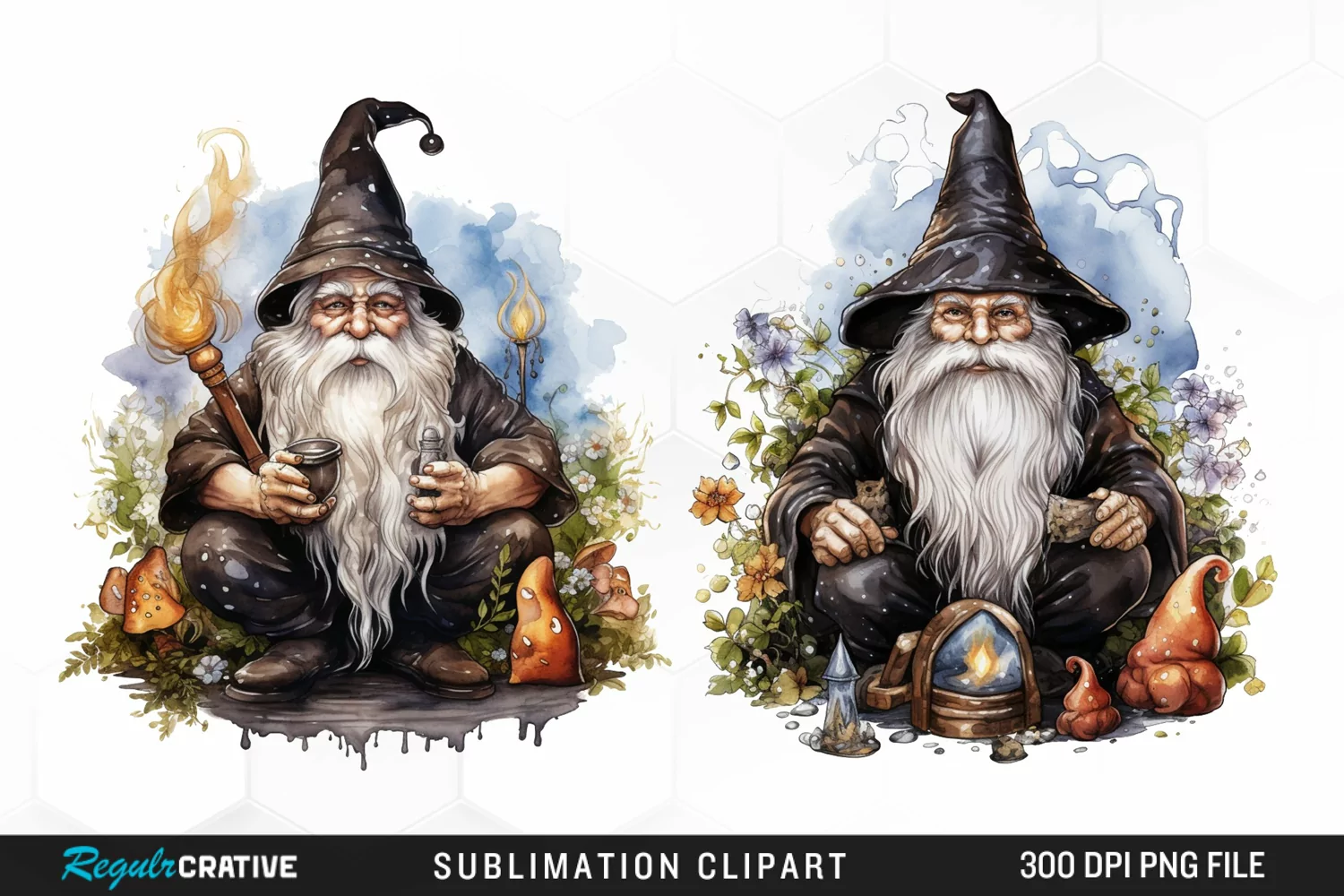 Watercolor Vicar Gnome Art Clipart product image 1