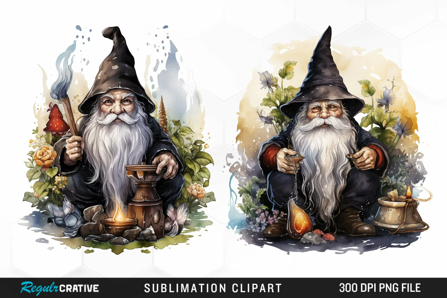 Watercolor Vicar Gnome Art Clipart product image 1