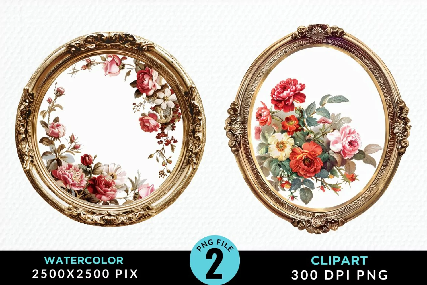 Watercolor Victorian Sublimation PNG Clipart product image 1