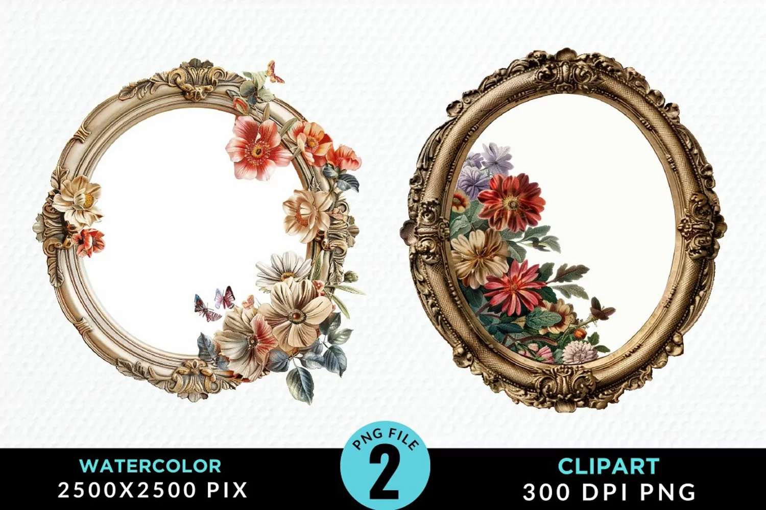 Watercolor Victorian Sublimation PNG Clipart product image 1