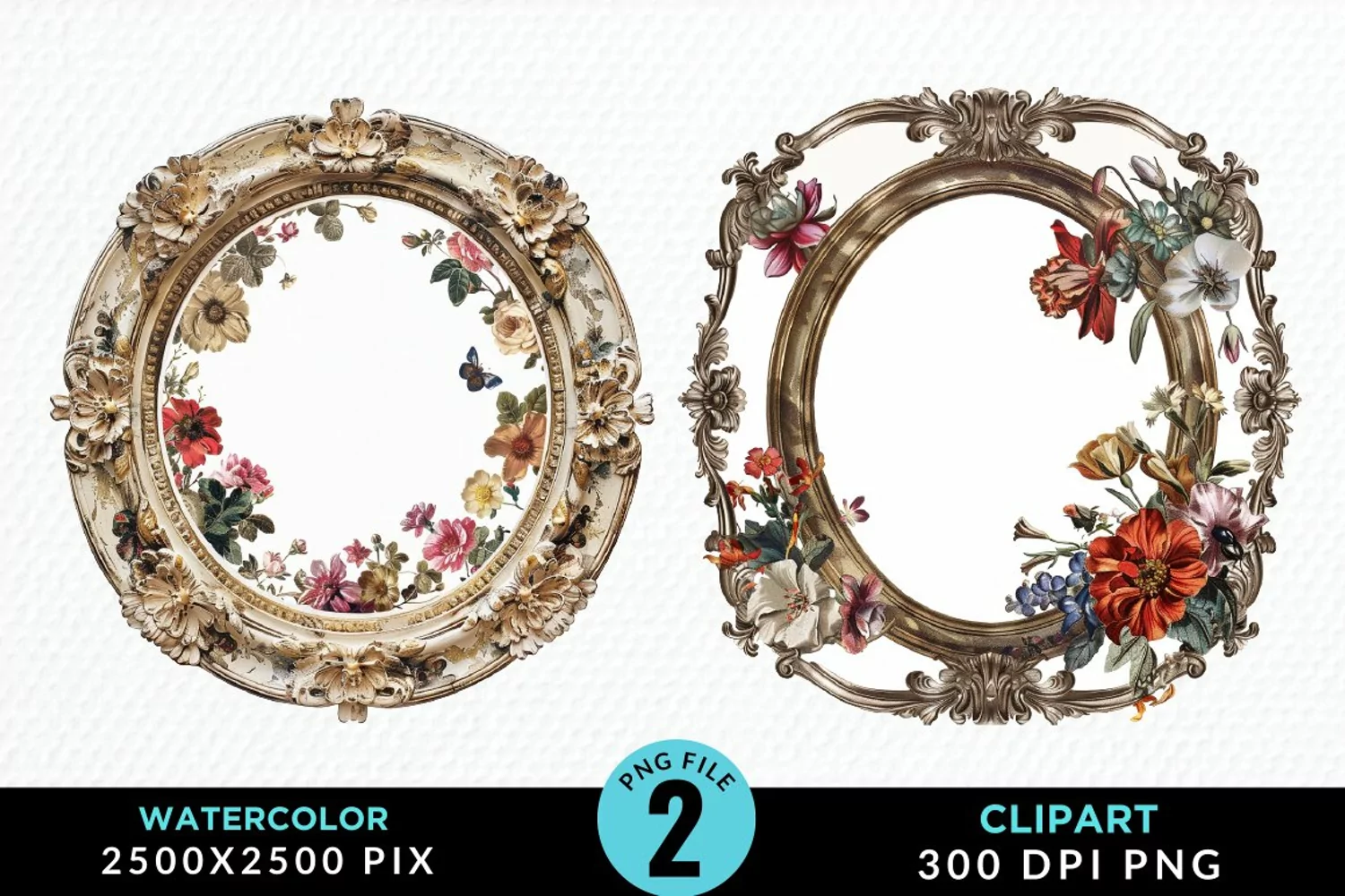 Watercolor Victorian Sublimation PNG Clipart product image 1